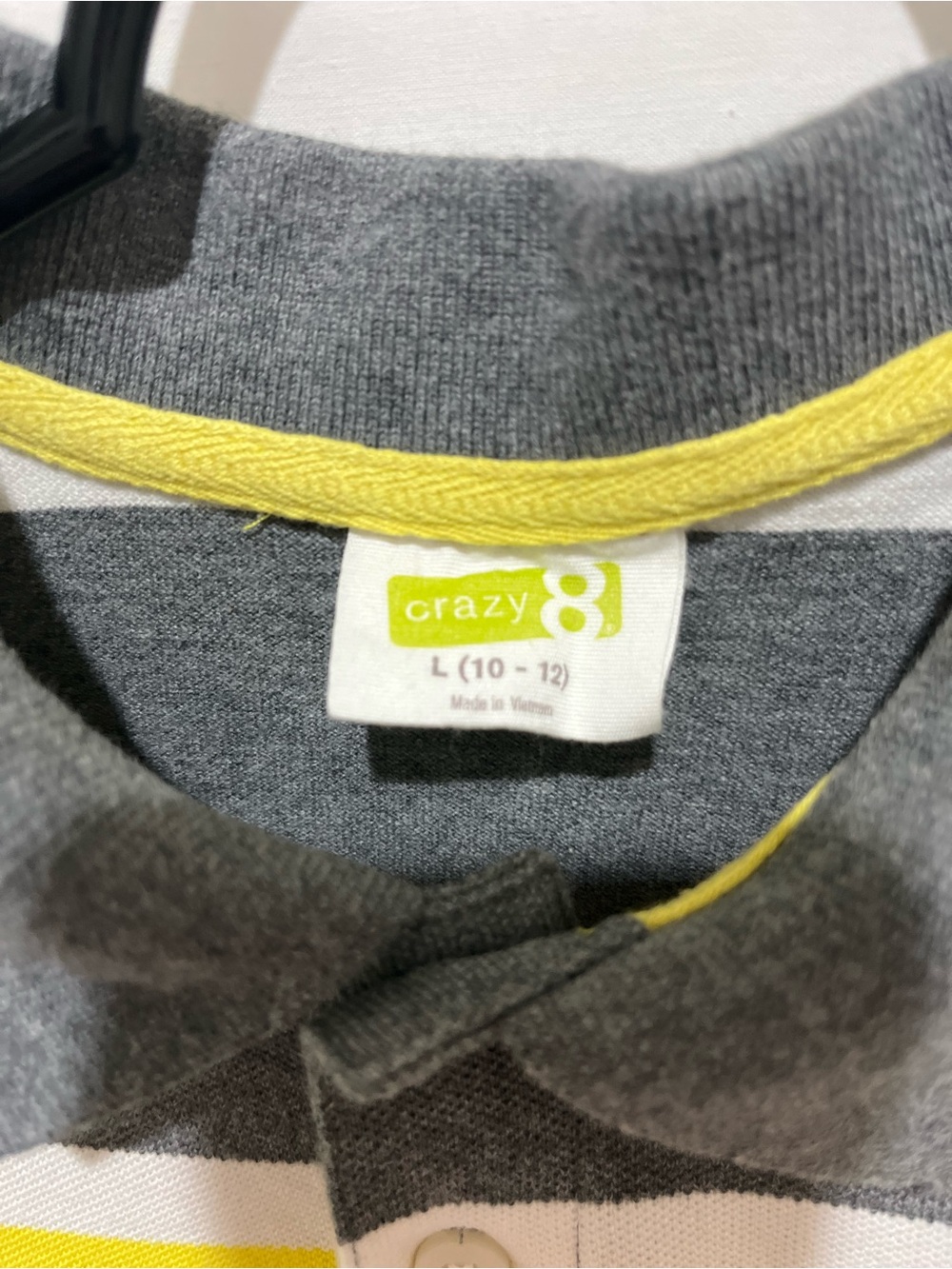 Crazy 8 Striped Polo in Yellow, Gray & White - Picture 3 of 4
